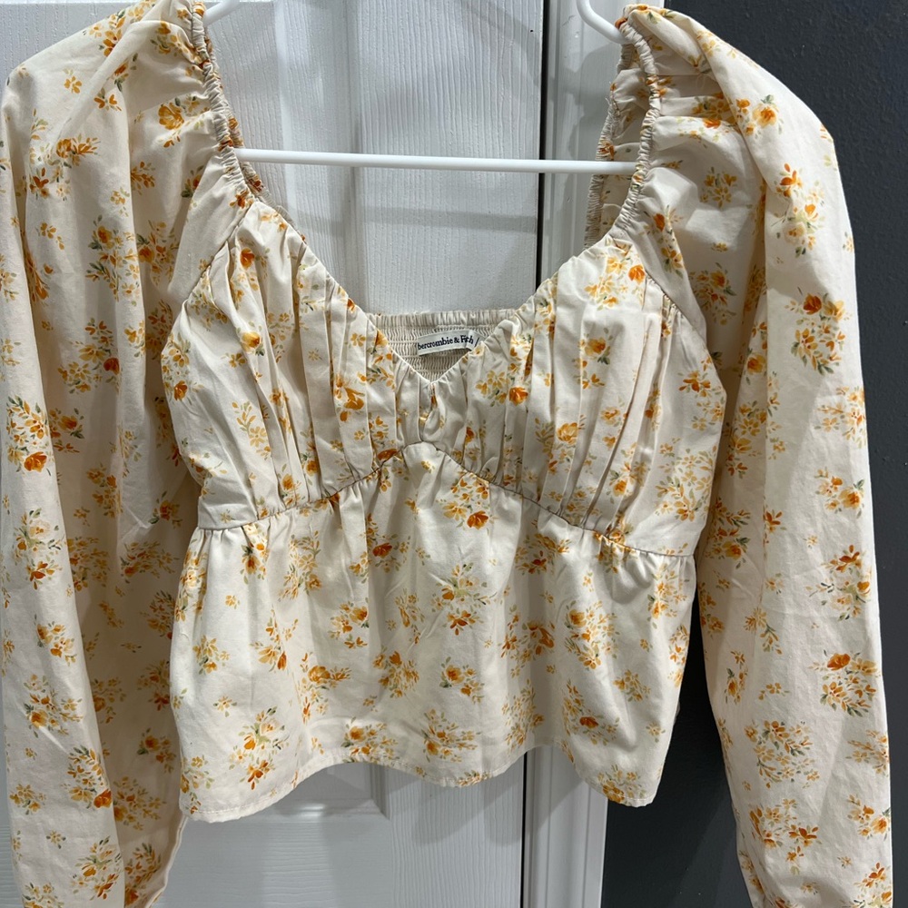 Abercrombie floral print sweetheart cut top
